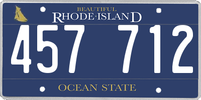 RI license plate 457712