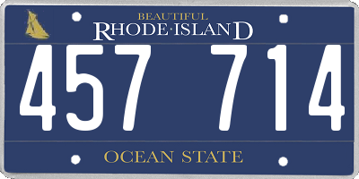 RI license plate 457714