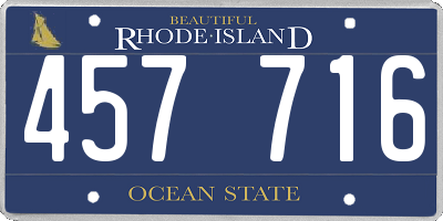 RI license plate 457716