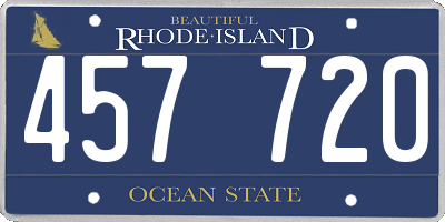 RI license plate 457720