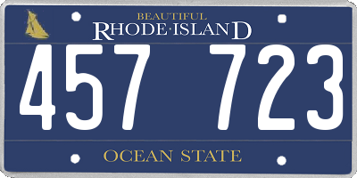 RI license plate 457723