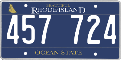 RI license plate 457724