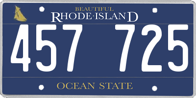 RI license plate 457725