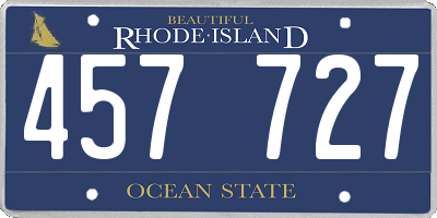 RI license plate 457727