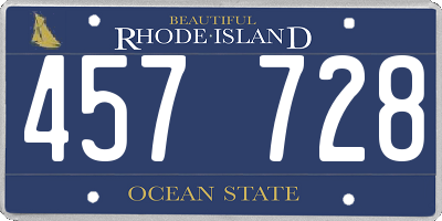 RI license plate 457728
