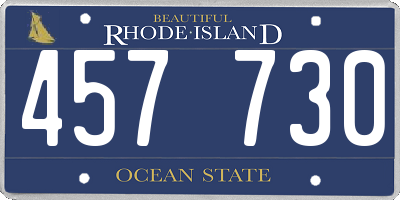 RI license plate 457730