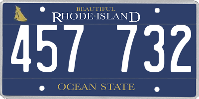 RI license plate 457732