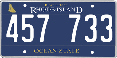 RI license plate 457733