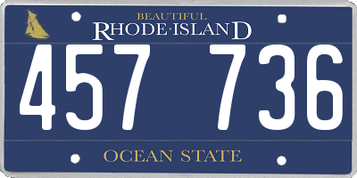 RI license plate 457736