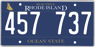 RI license plate 457737