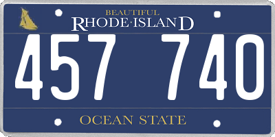 RI license plate 457740
