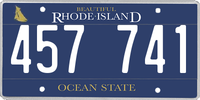 RI license plate 457741