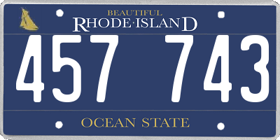 RI license plate 457743