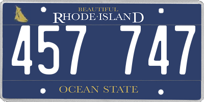 RI license plate 457747