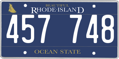 RI license plate 457748