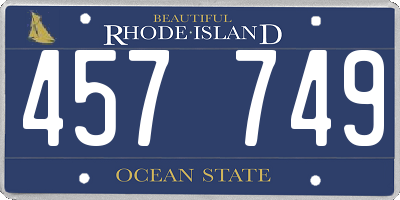 RI license plate 457749