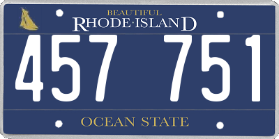 RI license plate 457751