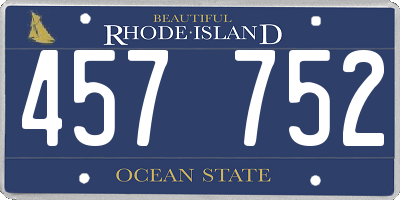 RI license plate 457752