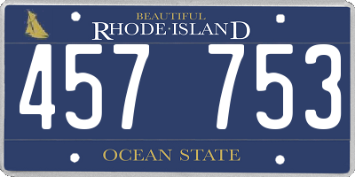 RI license plate 457753