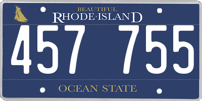 RI license plate 457755
