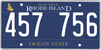 RI license plate 457756