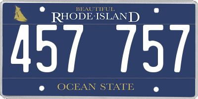 RI license plate 457757