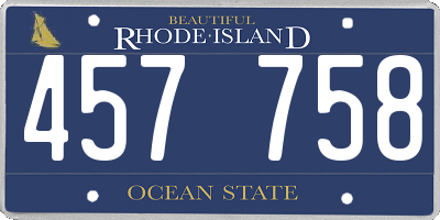 RI license plate 457758