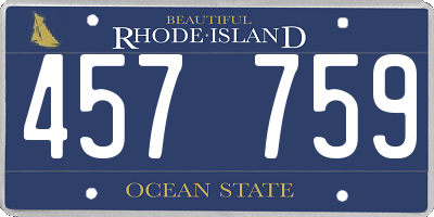 RI license plate 457759