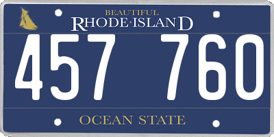 RI license plate 457760