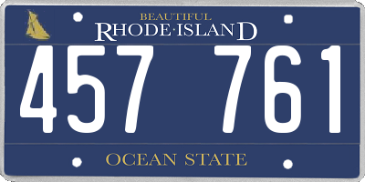 RI license plate 457761
