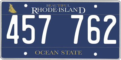 RI license plate 457762