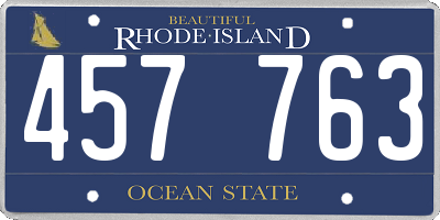 RI license plate 457763