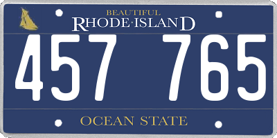 RI license plate 457765