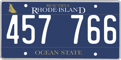 RI license plate 457766