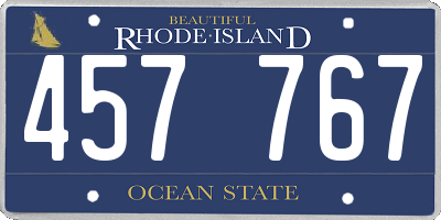 RI license plate 457767