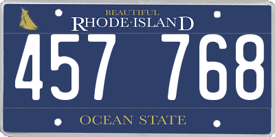 RI license plate 457768