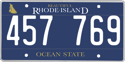 RI license plate 457769