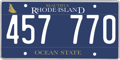 RI license plate 457770