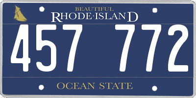 RI license plate 457772