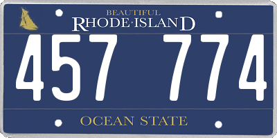 RI license plate 457774