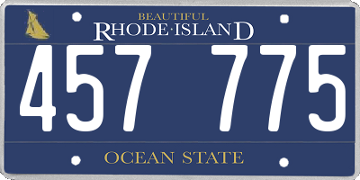 RI license plate 457775