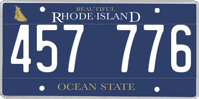 RI license plate 457776