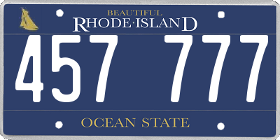RI license plate 457777