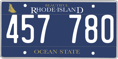 RI license plate 457780