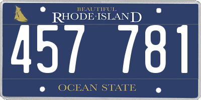 RI license plate 457781