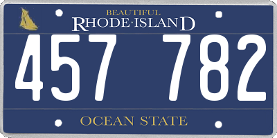 RI license plate 457782