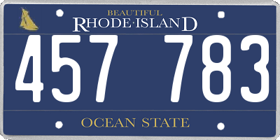 RI license plate 457783
