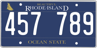 RI license plate 457789