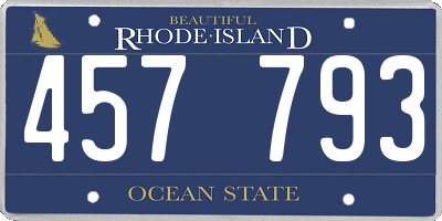 RI license plate 457793