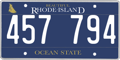 RI license plate 457794